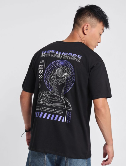 Metaverse Printed Oversized T-Shirt For Men