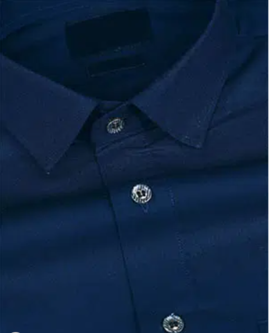 Solid Navy Blue Dobby Premium Cotton Shirt
