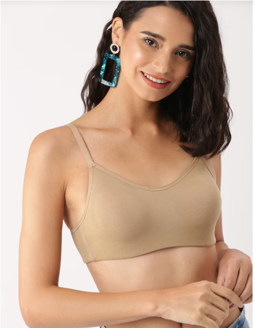 Beige Solid Non-Wired Lightly Padded Everyday Bra DB-CAM-PAD-01D