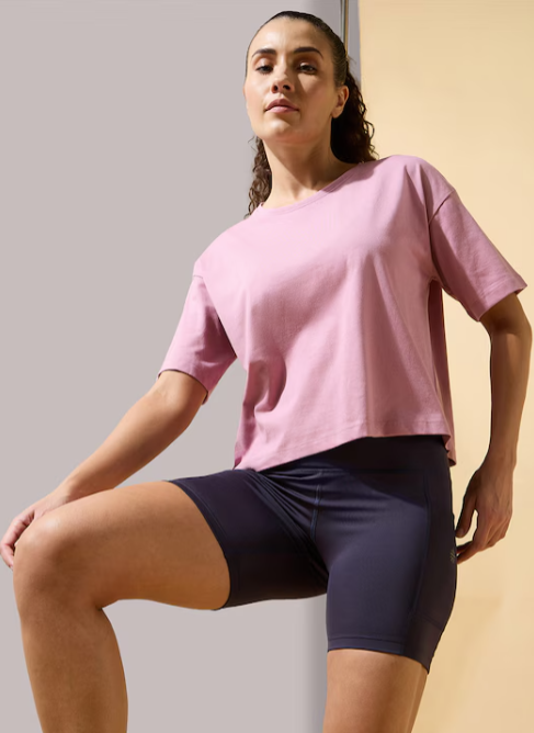 Women Drop-Shoulder Sleeves Bio Finish Boxy T-shirt