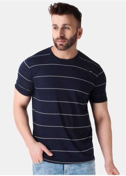 Men Striped Pockets T-shirt